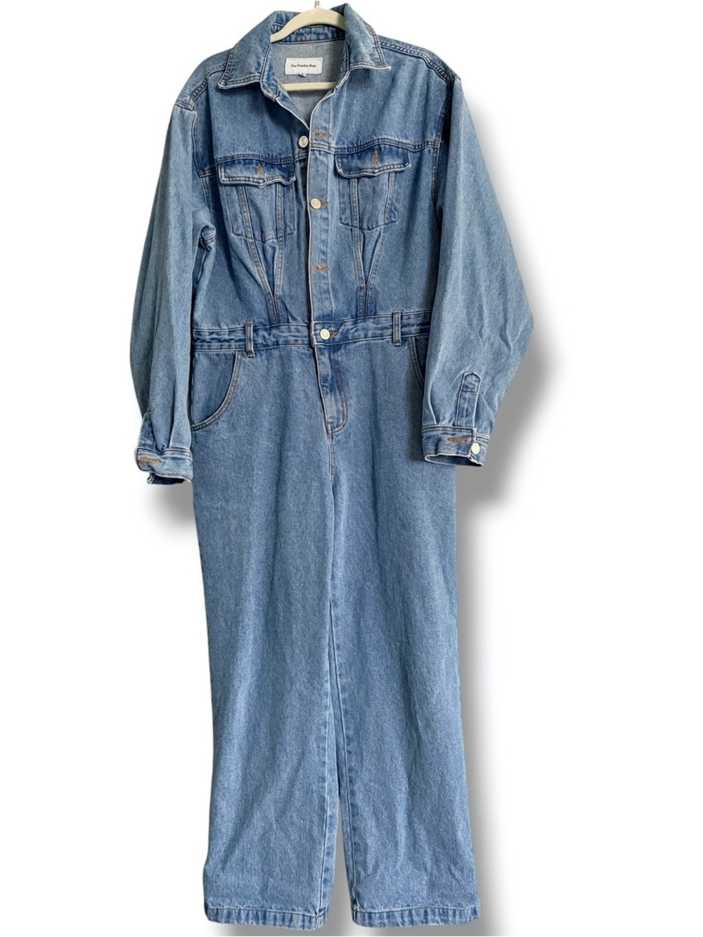 The Frankie Shop Jas Denim Jumpsuit Coverall Size Small Sark Indigo - Picture 2 of 9
